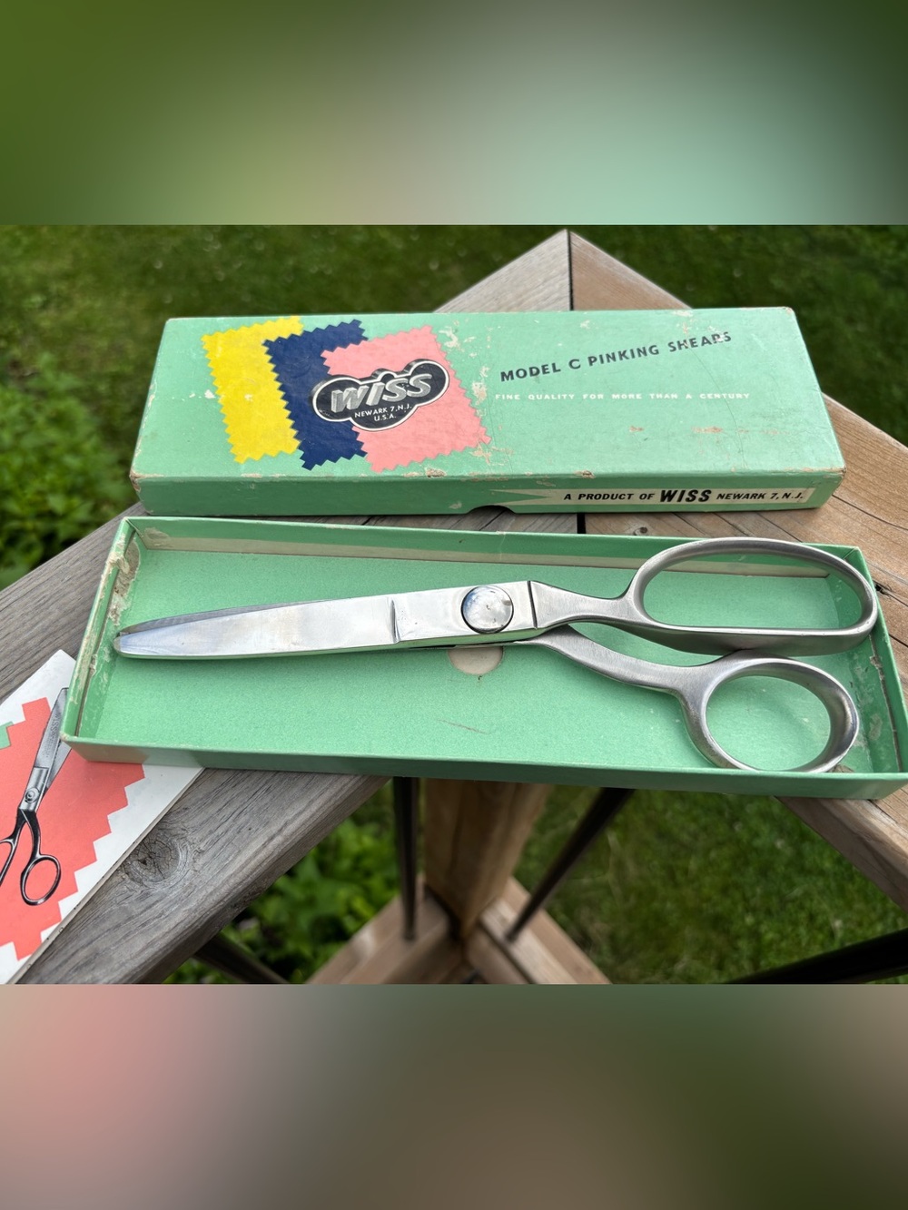 Vintage 1950 Wiss Model C Pinking Shears - Complete Set with Box & Booklet
